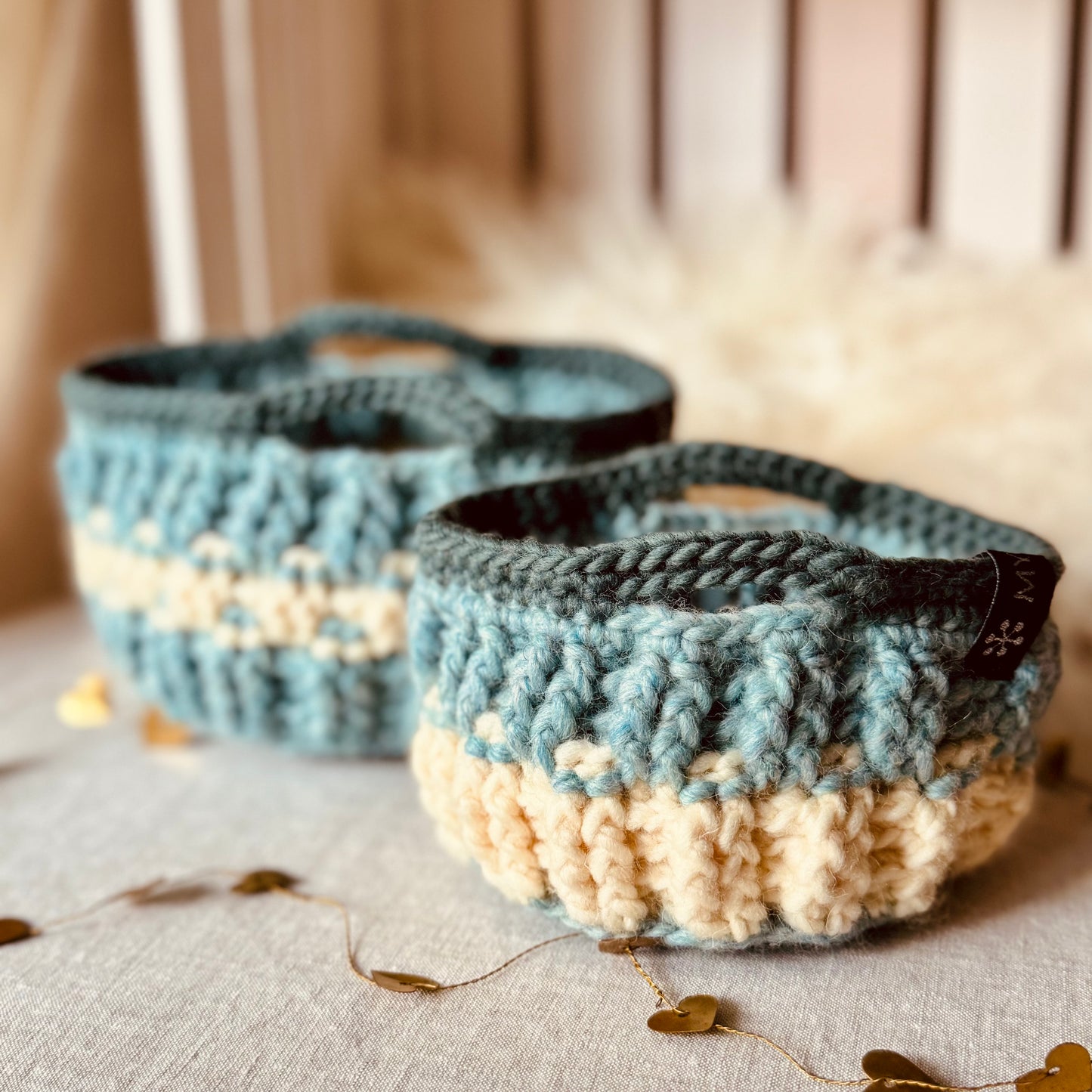 Wollkorb-Set, 2-teilig - Verschiedene Farben