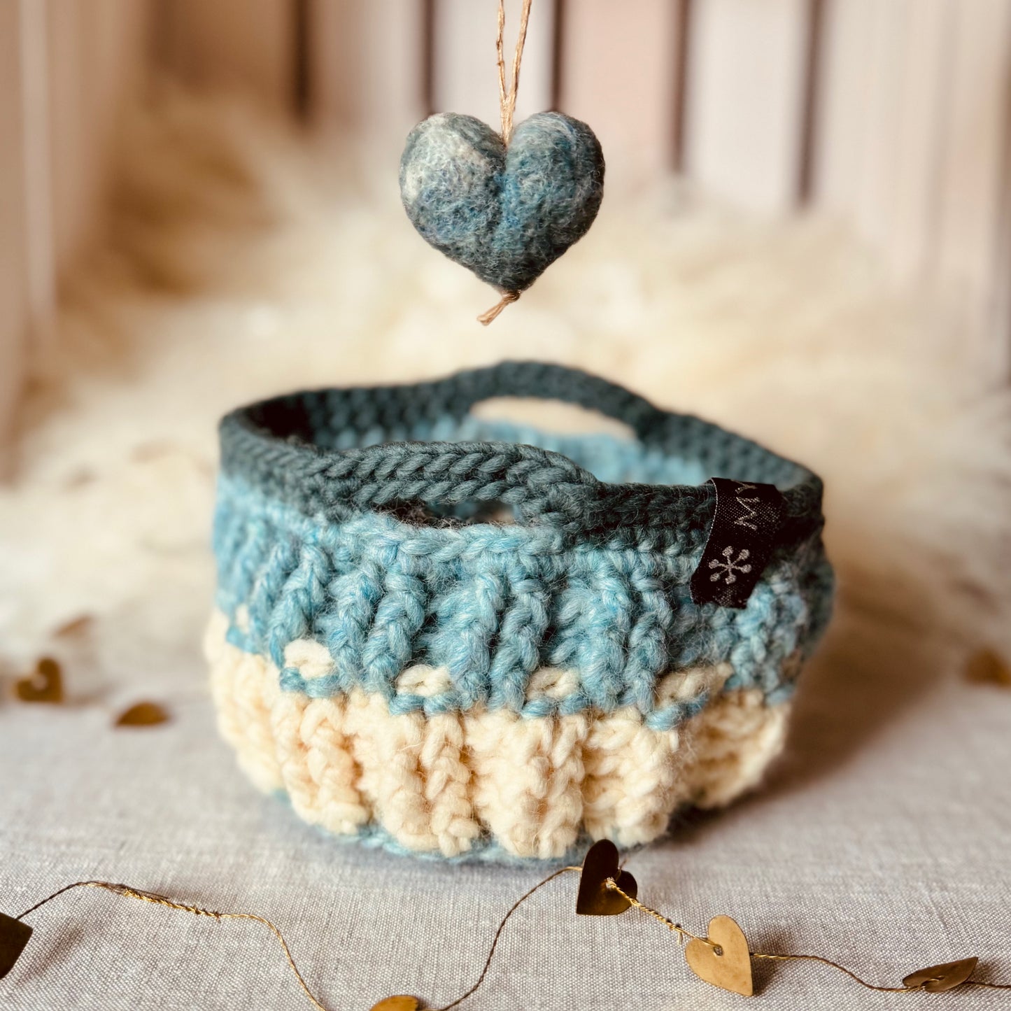 Duo de panières en laine - Divers coloris