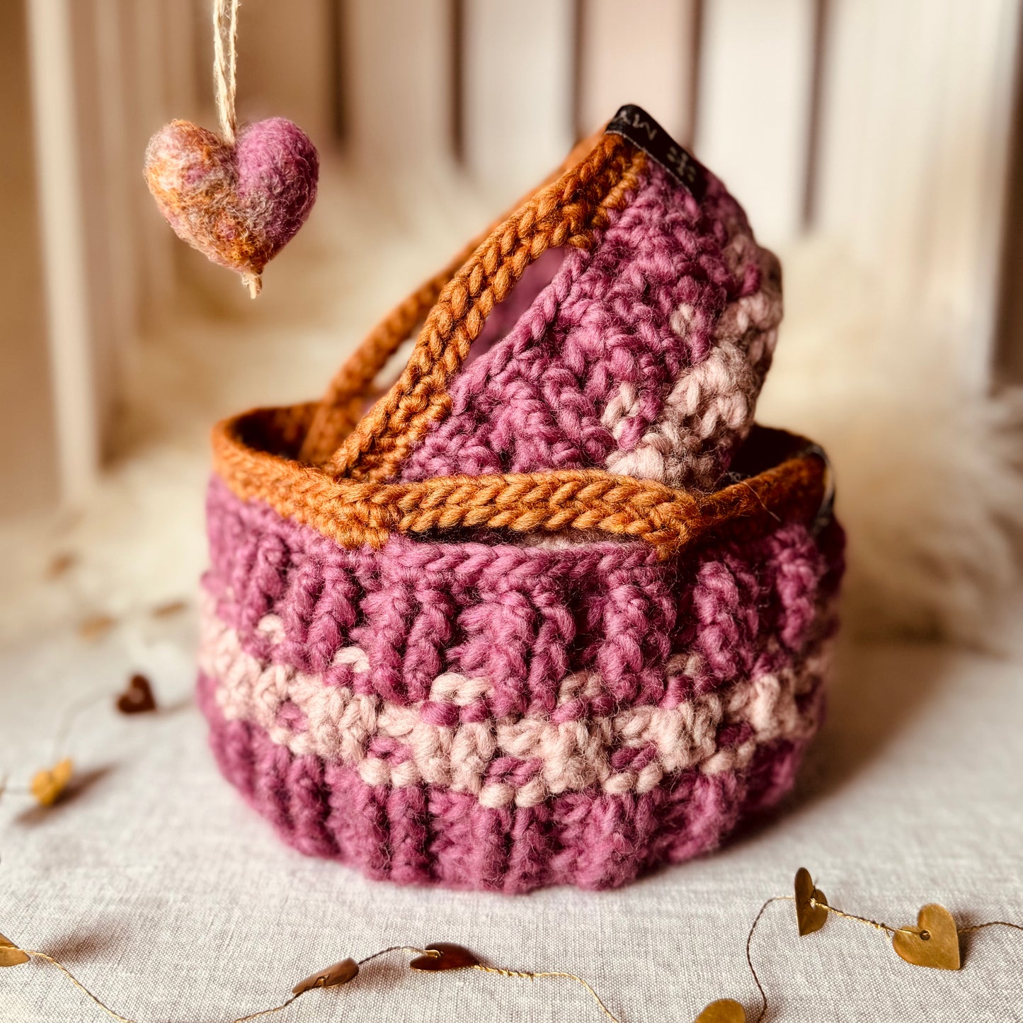 Wollkorb-Set, 2-teilig - Verschiedene Farben