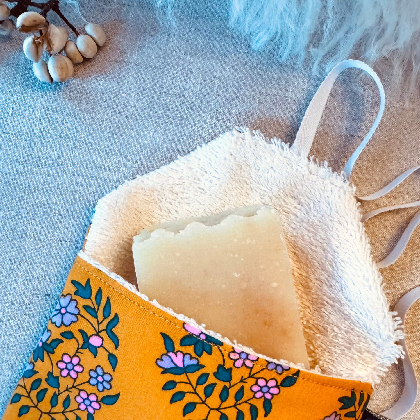 Pochette à savon voyageur - Shalin safran