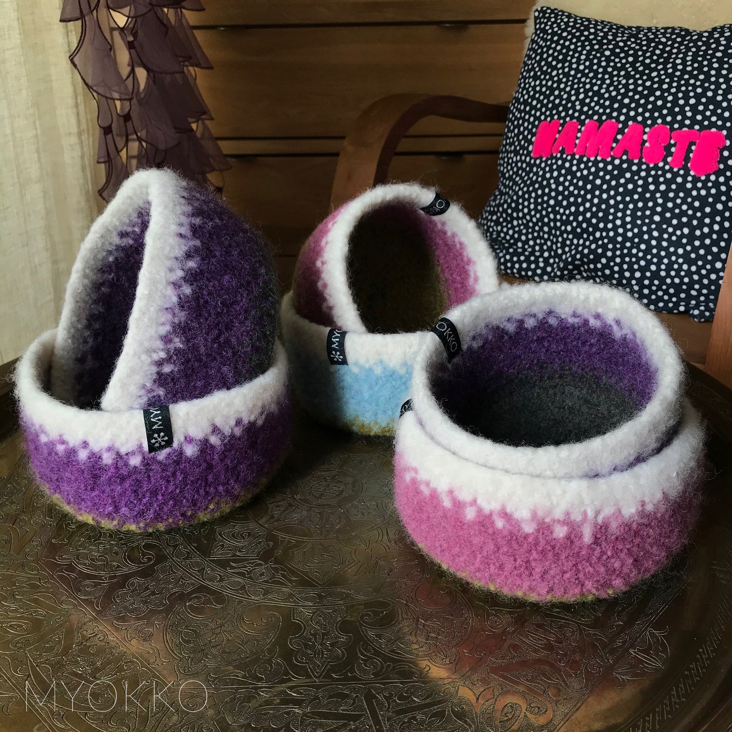 Panier en laine feutrée - divers coloris à choix