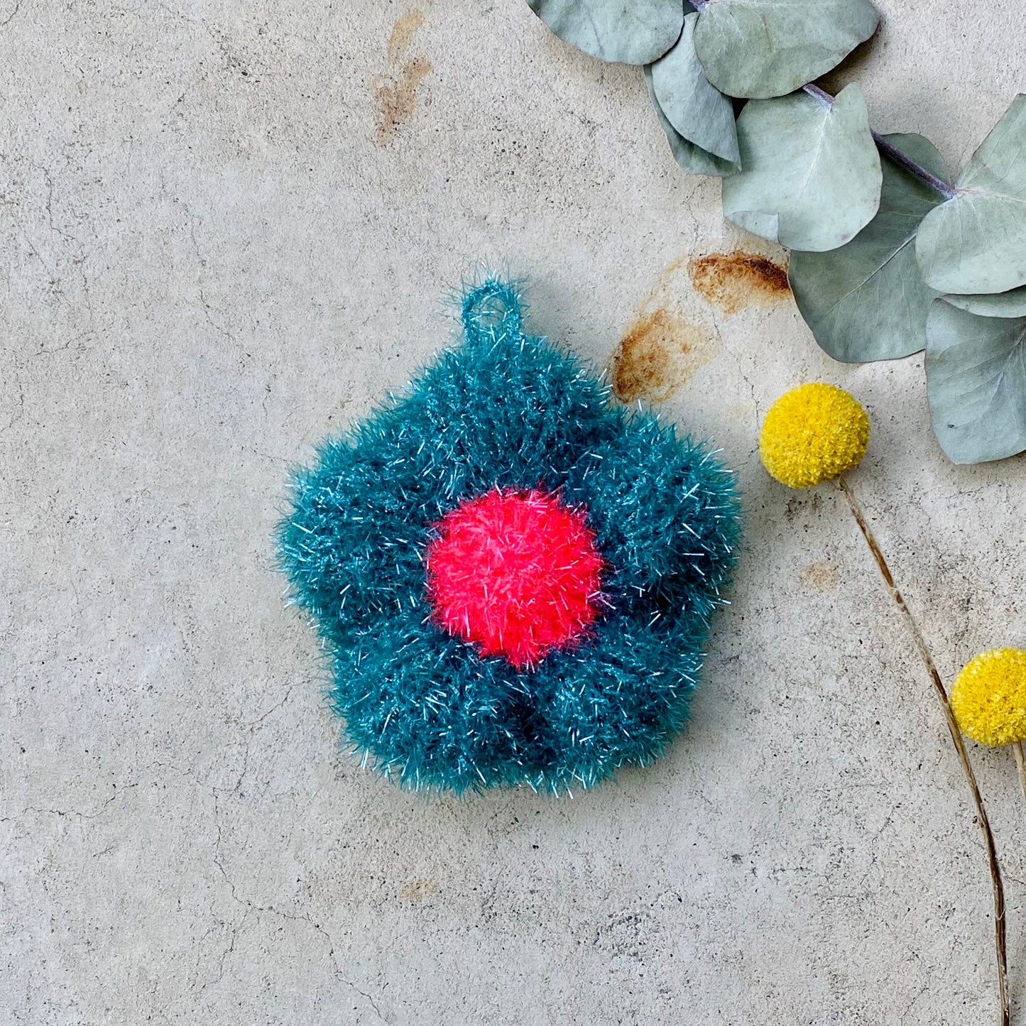 Eponge Fleur au coeur rose