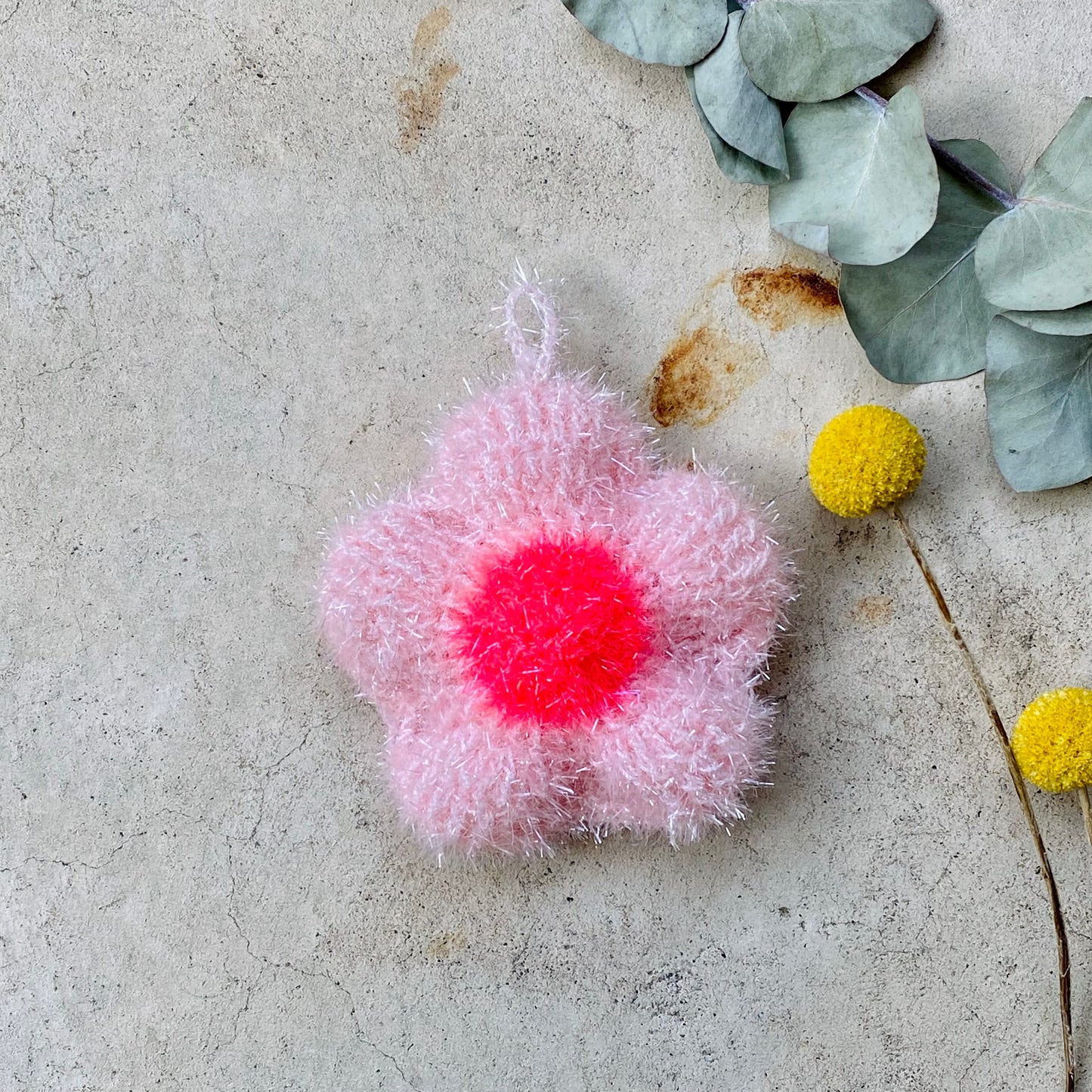 Eponge Fleur au coeur rose
