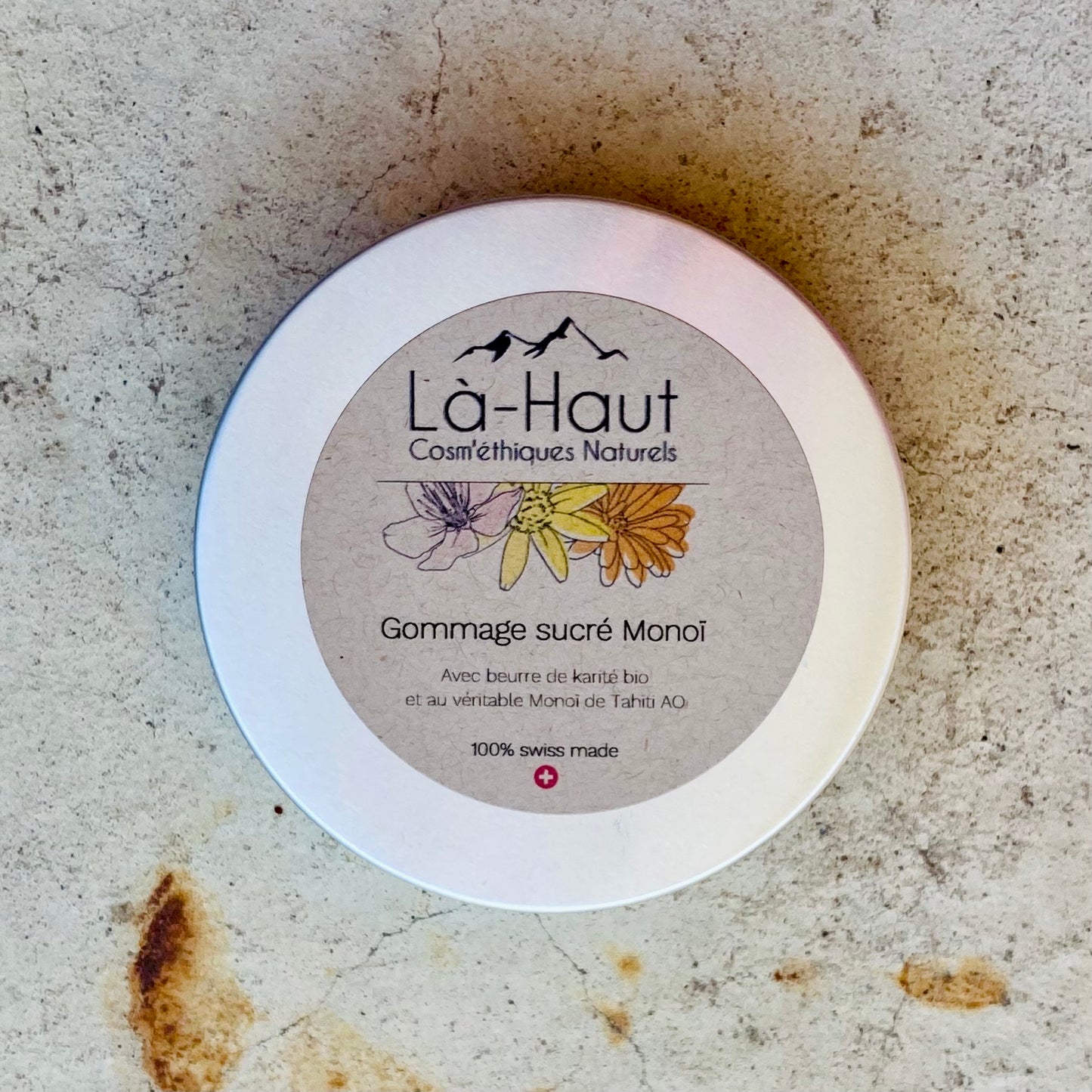 Gommage sucré Monoï - Là-Haut Cosm'éthiques Naturels