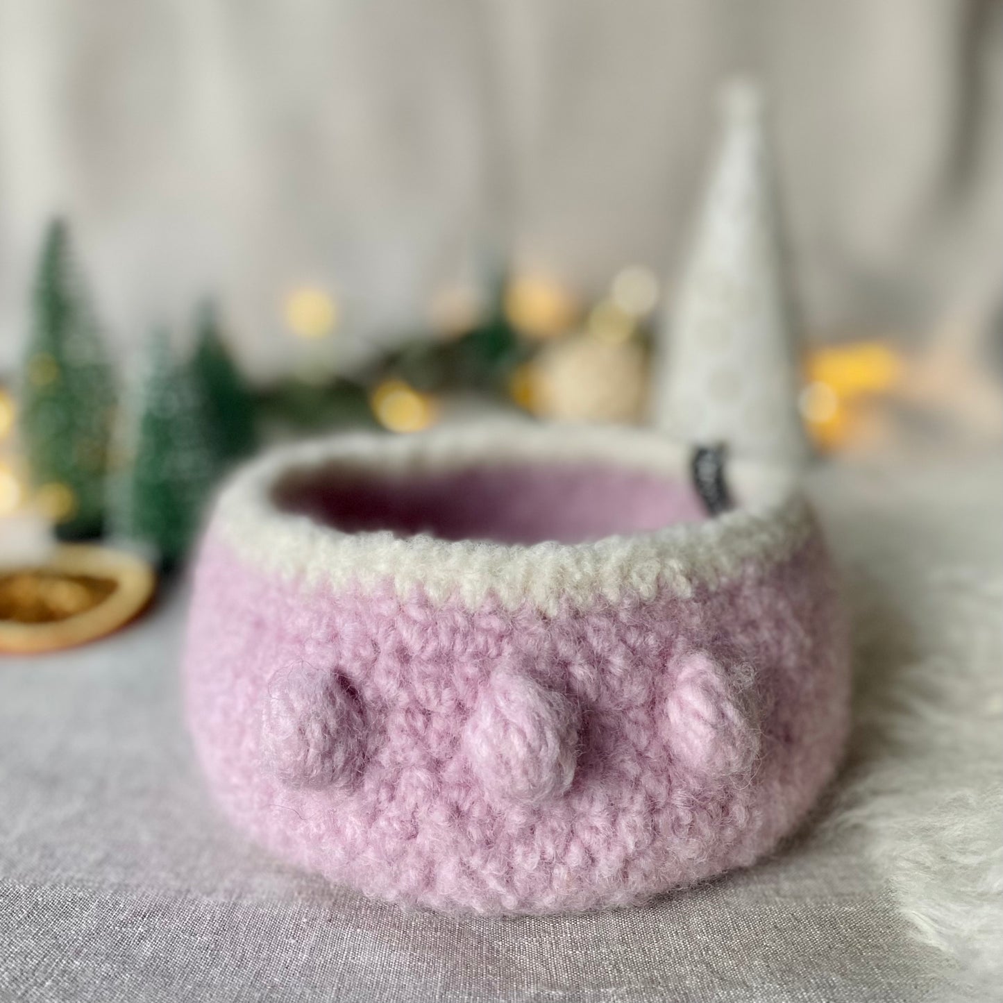 Panier en laine feutrée - 4 coloris à choix