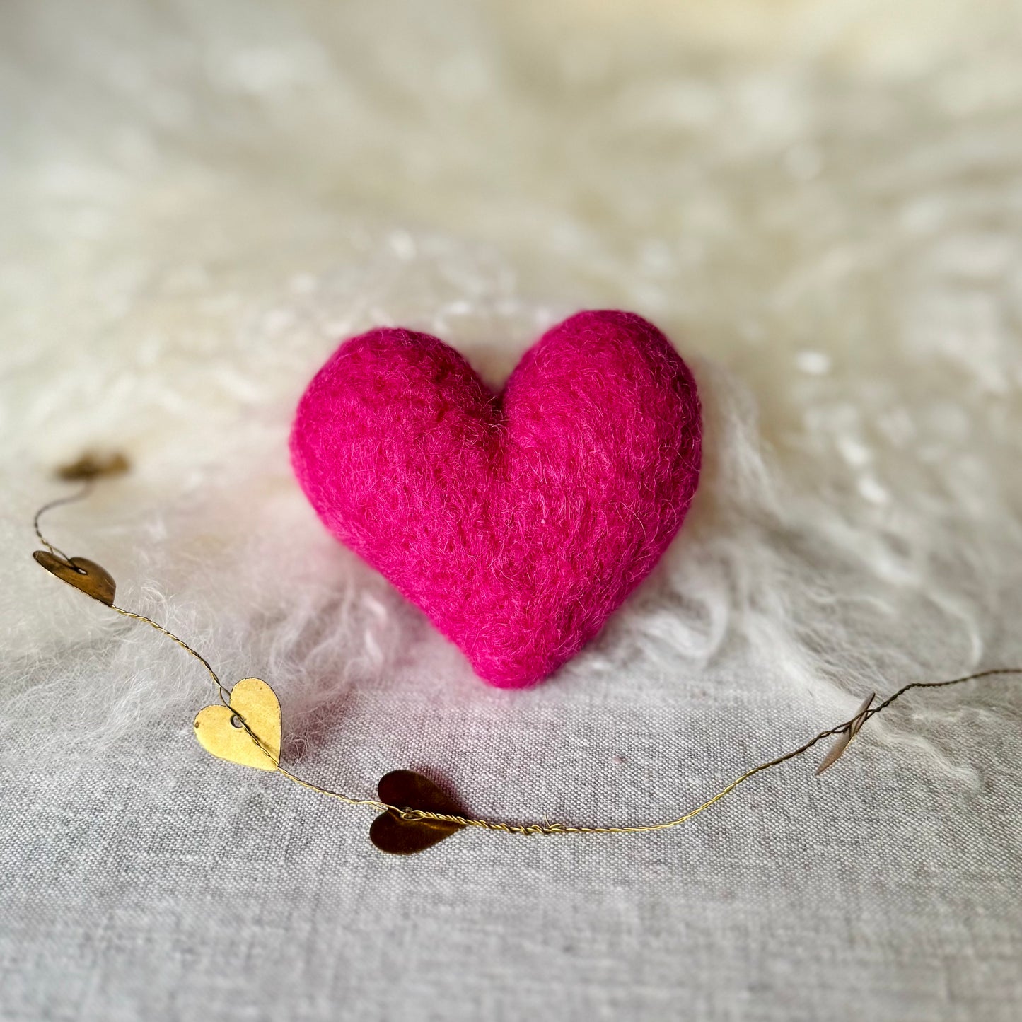 Coeur en laine feutrée