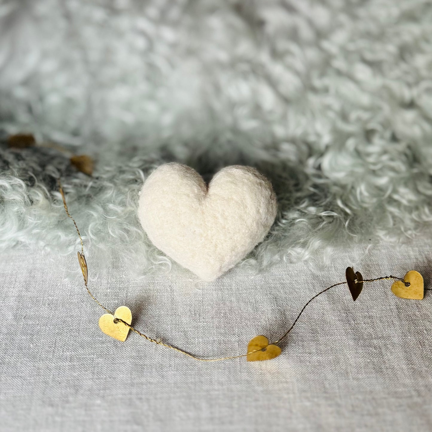 Coeur en laine feutrée