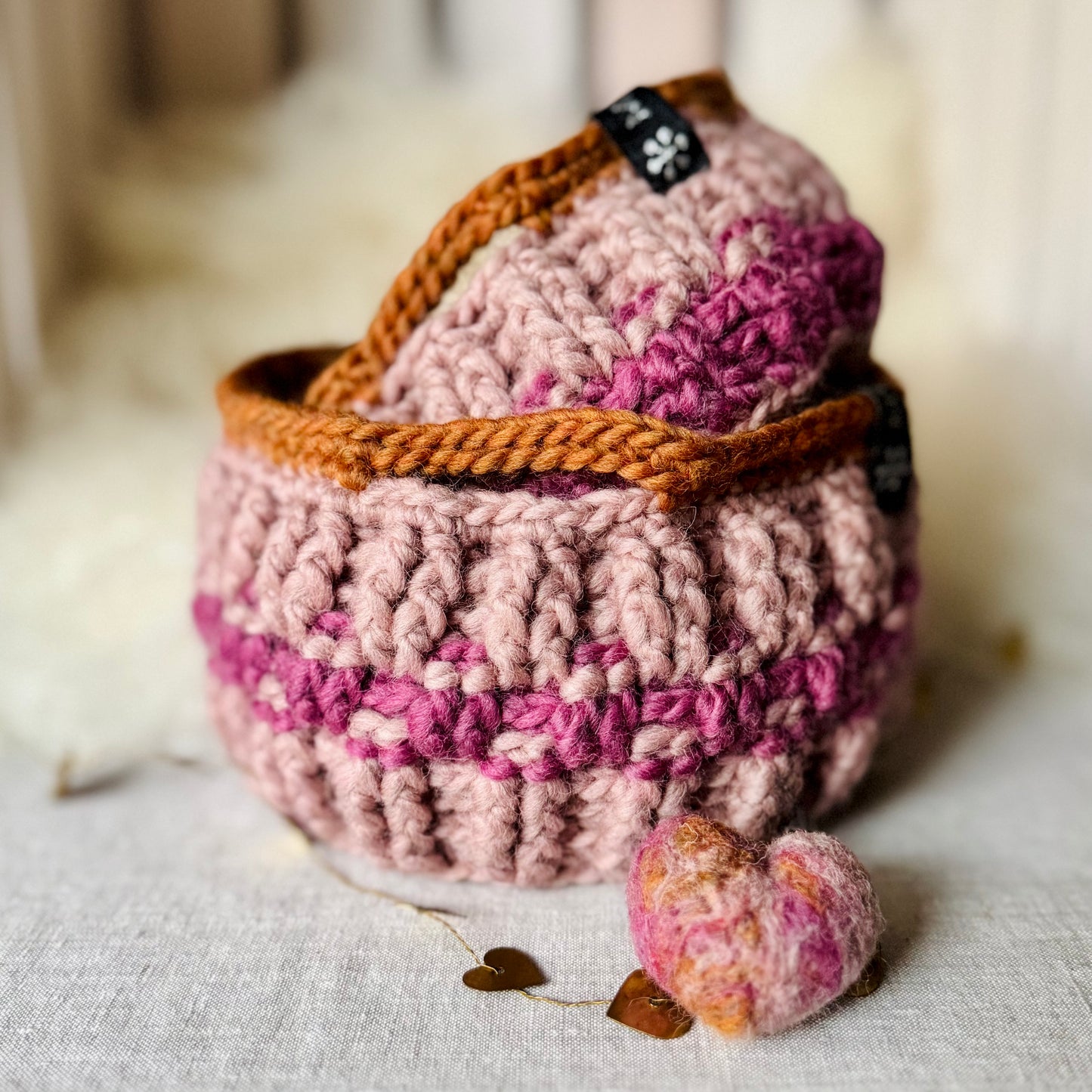 Duo de panières en laine - Divers coloris