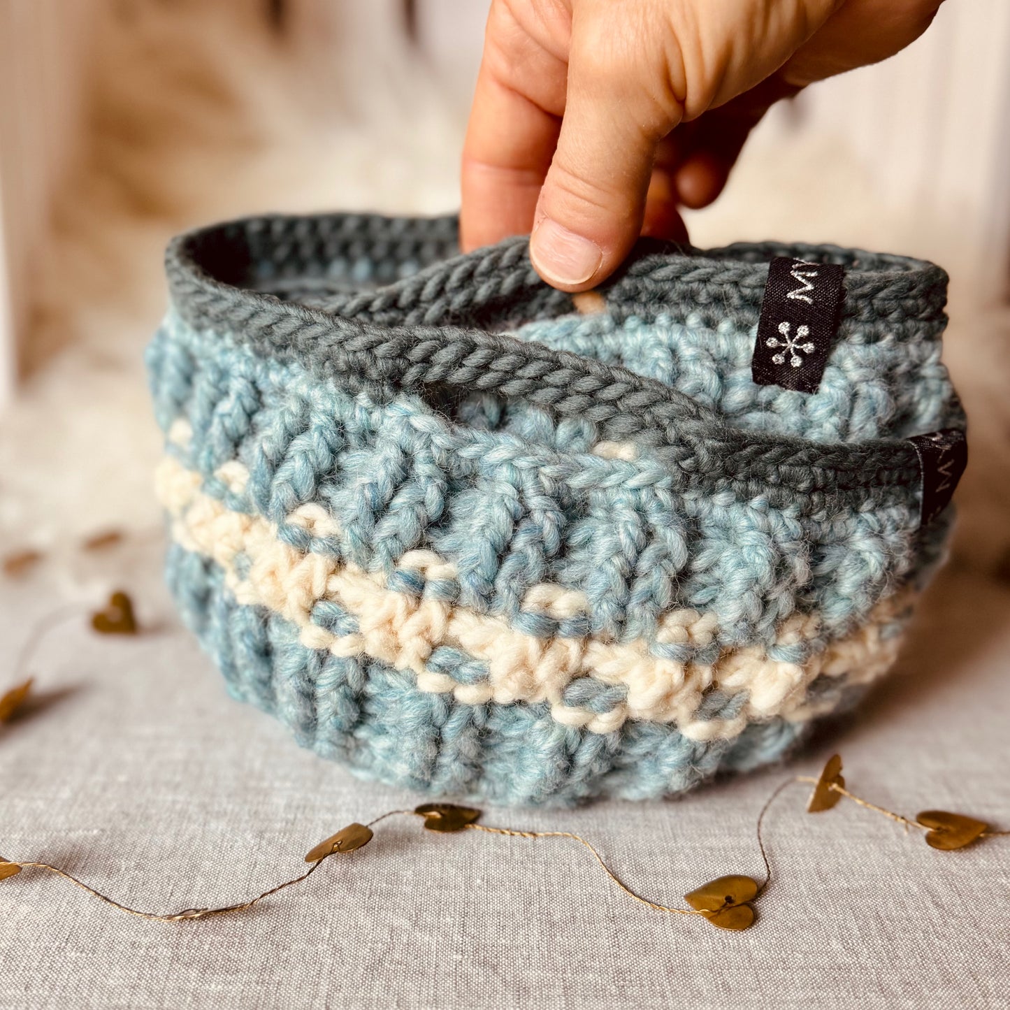 Duo de panières en laine - Divers coloris