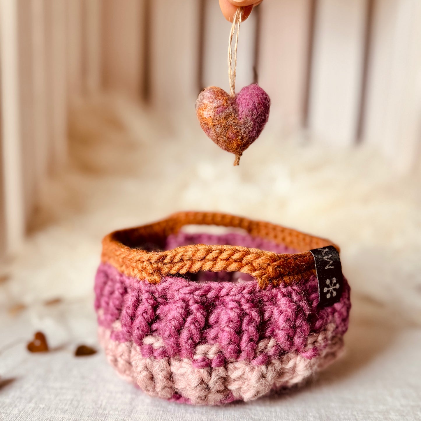 Duo de panières en laine - Divers coloris