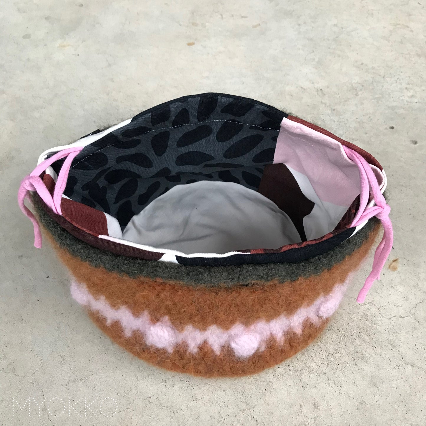 Panier "Raclette" en laine feutrée