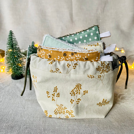 Lingettes et pochette assortie - Alberte Mustard