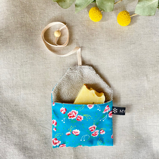 Pochette du savon voyageur - Pivoine Turquoise